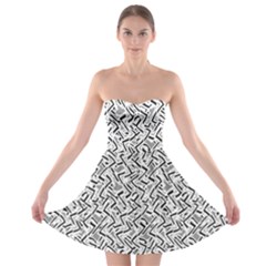 Wavy Intricate Seamless Pattern Design Strapless Bra Top Dress by dflcprints