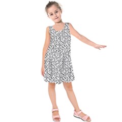 Wavy Intricate Seamless Pattern Design Kids  Sleeveless Dress by dflcprints