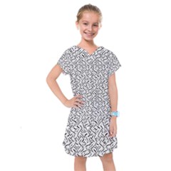 Wavy Intricate Seamless Pattern Design Kids  Drop Waist Dress