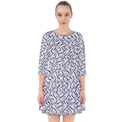 Wavy Intricate Seamless Pattern Design Smock Dress by dflcprints