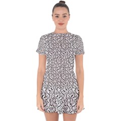 Wavy Intricate Seamless Pattern Design Drop Hem Mini Chiffon Dress by dflcprints