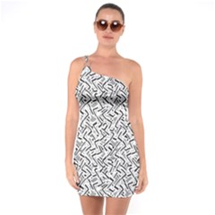 Wavy Intricate Seamless Pattern Design One Soulder Bodycon Dress by dflcprints