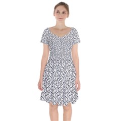 Wavy Intricate Seamless Pattern Design Short Sleeve Bardot Dress by dflcprints