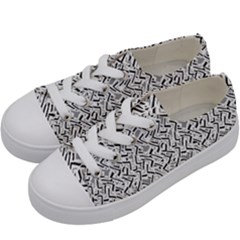 Wavy Intricate Seamless Pattern Design Kids  Low Top Canvas Sneakers