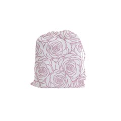 Pink Peonies Drawstring Pouches (small)  by NouveauDesign