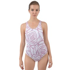 Pink Peonies Cut-out Back One Piece Swimsuit