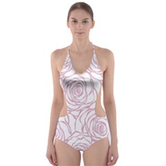 Pink Peonies Cut-out One Piece Swimsuit by NouveauDesign