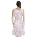 pink peonies Sleeveless Waist Tie Chiffon Dress View2