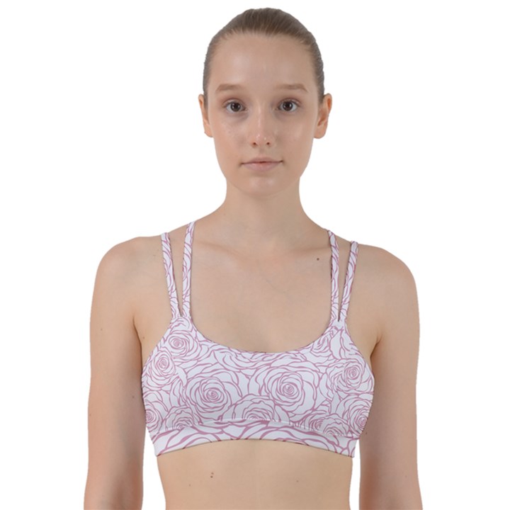 pink peonies Line Them Up Sports Bra