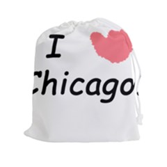 I Heart Chicago  Drawstring Pouches (xxl) by SeeChicago