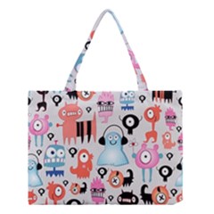 Funky Monsters Pattern Medium Tote Bag by Bigfootshirtshop