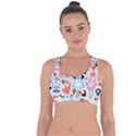 Funky Monsters Pattern Cross String Back Sports Bra View1