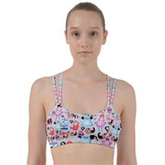 Funky Monsters Pattern Line Them Up Sports Bra