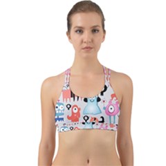 Funky Monsters Pattern Back Web Sports Bra