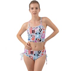 Funky Monsters Pattern Mini Tank Bikini Set