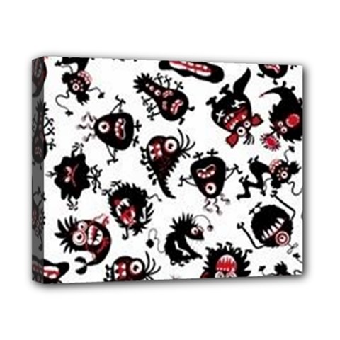 Goofy Monsters Pattern  Canvas 10  X 8  by Bigfootshirtshop