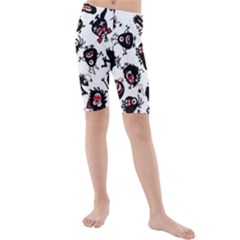 Goofy Monsters Pattern  Kids  Mid Length Swim Shorts by Bigfootshirtshop