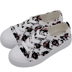 Goofy Monsters Pattern  Kids  Low Top Canvas Sneakers by Bigfootshirtshop