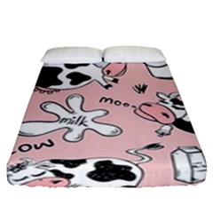 Fresh Milk Cow Pattern Fitted Sheet (queen Size) by Bigfootshirtshop