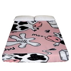 Fresh Milk Cow Pattern Fitted Sheet (king Size) by Bigfootshirtshop