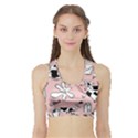 Fresh Milk Cow Pattern Sports Bra with Border View1