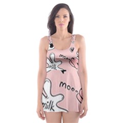 Fresh Milk Cow Pattern Skater Dress Swimsuit by Bigfootshirtshop