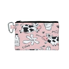 Fresh Milk Cow Pattern Canvas Cosmetic Bag (small)