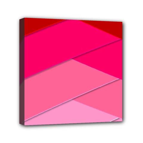 Geometric Shapes Magenta Pink Rose Mini Canvas 6  X 6  by Celenk