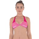 Geometric Shapes Magenta Pink Rose Halter Neck Bikini Top View1