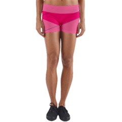 Geometric Shapes Magenta Pink Rose Yoga Shorts