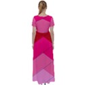 Geometric Shapes Magenta Pink Rose High Waist Short Sleeve Maxi Dress View2