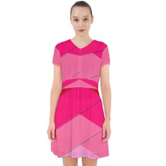 Geometric Shapes Magenta Pink Rose Adorable In Chiffon Dress by Celenk