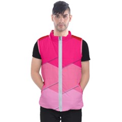 Geometric Shapes Magenta Pink Rose Men s Puffer Vest