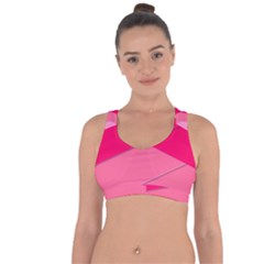 Geometric Shapes Magenta Pink Rose Cross String Back Sports Bra by Celenk