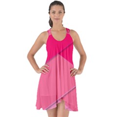 Geometric Shapes Magenta Pink Rose Show Some Back Chiffon Dress by Celenk