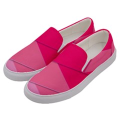 Geometric Shapes Magenta Pink Rose Men s Canvas Slip Ons by Celenk