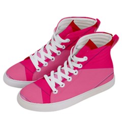 Geometric Shapes Magenta Pink Rose Women s Hi-top Skate Sneakers