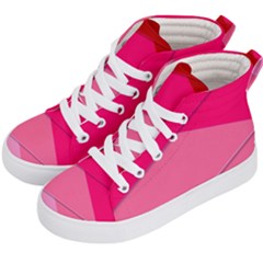 Geometric Shapes Magenta Pink Rose Kid s Hi-top Skate Sneakers