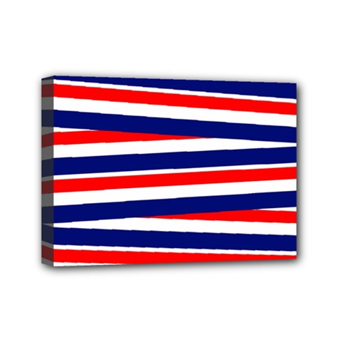 Red White Blue Patriotic Ribbons Mini Canvas 7  X 5  by Celenk