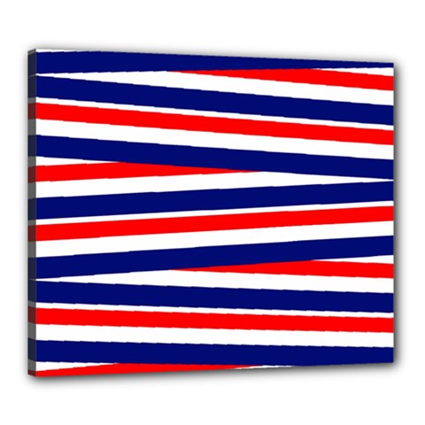 Red White Blue Patriotic Ribbons Canvas 24  X 20  by Celenk