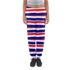 Red White Blue Patriotic Ribbons Women s Jogger Sweatpants by Celenk