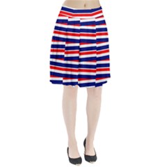 Red White Blue Patriotic Ribbons Pleated Skirt by Celenk