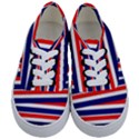 Red White Blue Patriotic Ribbons Kids  Classic Low Top Sneakers View1