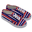 Red White Blue Patriotic Ribbons Kids  Classic Low Top Sneakers View3