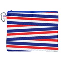 Red White Blue Patriotic Ribbons Canvas Cosmetic Bag (xxl)