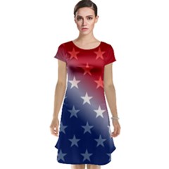 America Patriotic Red White Blue Cap Sleeve Nightdress by Celenk