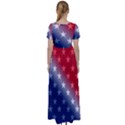 America Patriotic Red White Blue High Waist Short Sleeve Maxi Dress View2