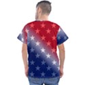 America Patriotic Red White Blue Men s V-Neck Scrub Top View2