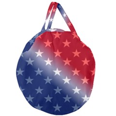 America Patriotic Red White Blue Giant Round Zipper Tote