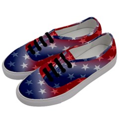 America Patriotic Red White Blue Men s Classic Low Top Sneakers by Celenk